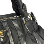 Prada Black Tessuto Nylon/Nappa Leather Waves Two-Way Bag