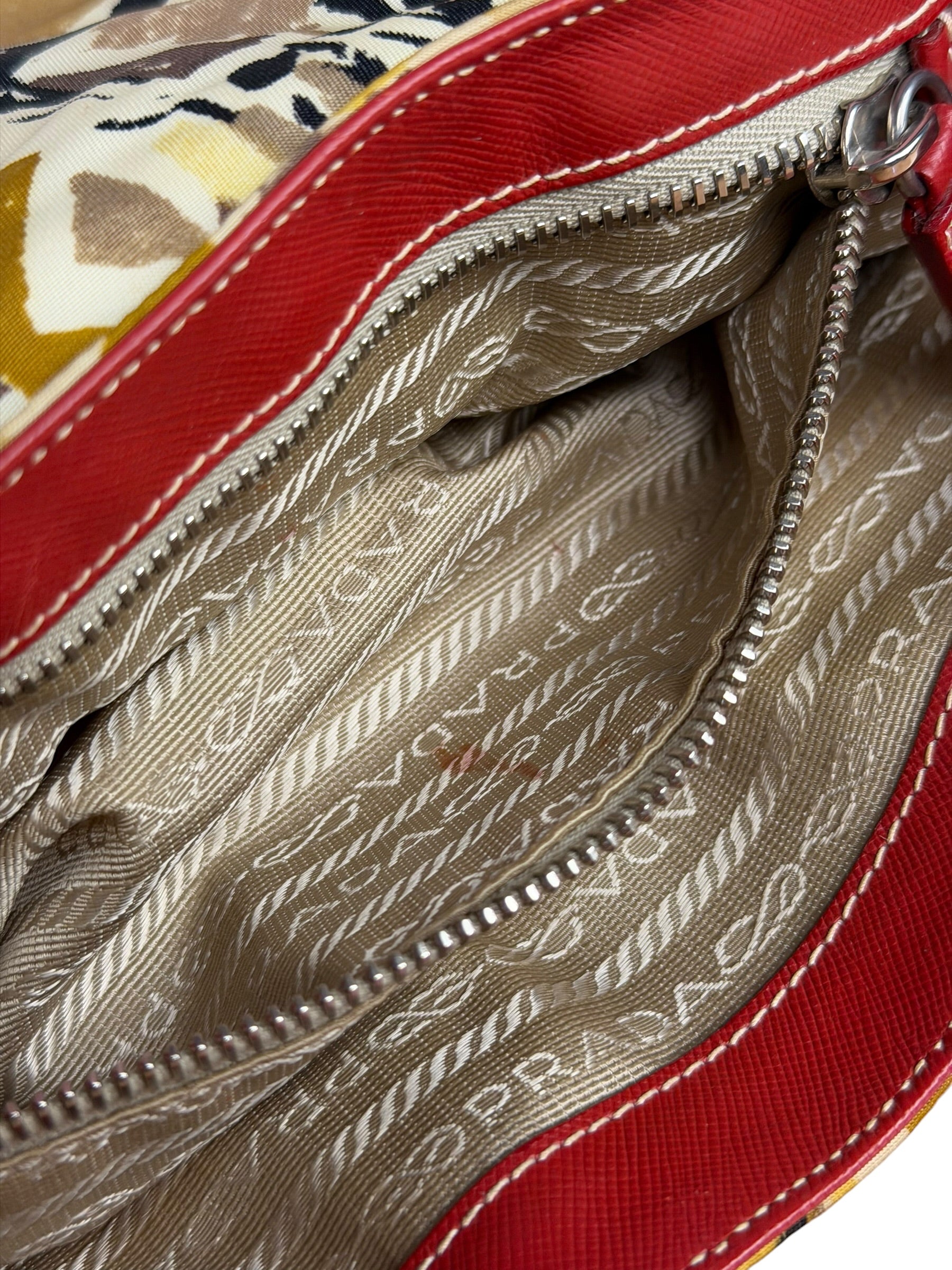 Prada Multicolor Nylon Leather Trim Shoulder Bag