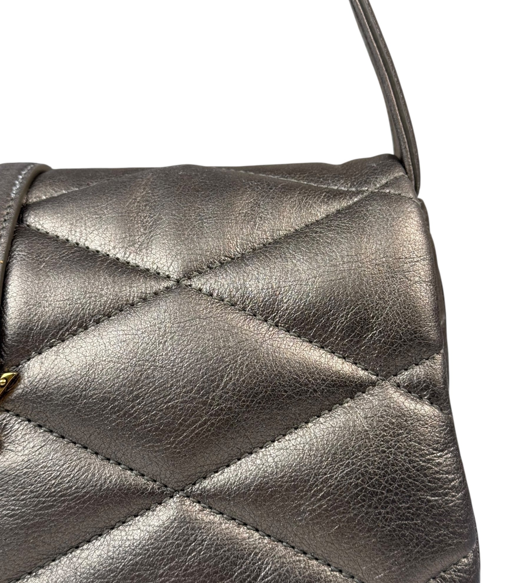 Saint Laurent Metallic Bronze Lambskin Quilted Le 57 Shoulder Bag