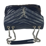 Yves Saint Laurent Navy Blue LouLou Medium Shoulder Bag
