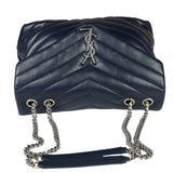 Yves Saint Laurent Navy Blue LouLou Medium Shoulder Bag