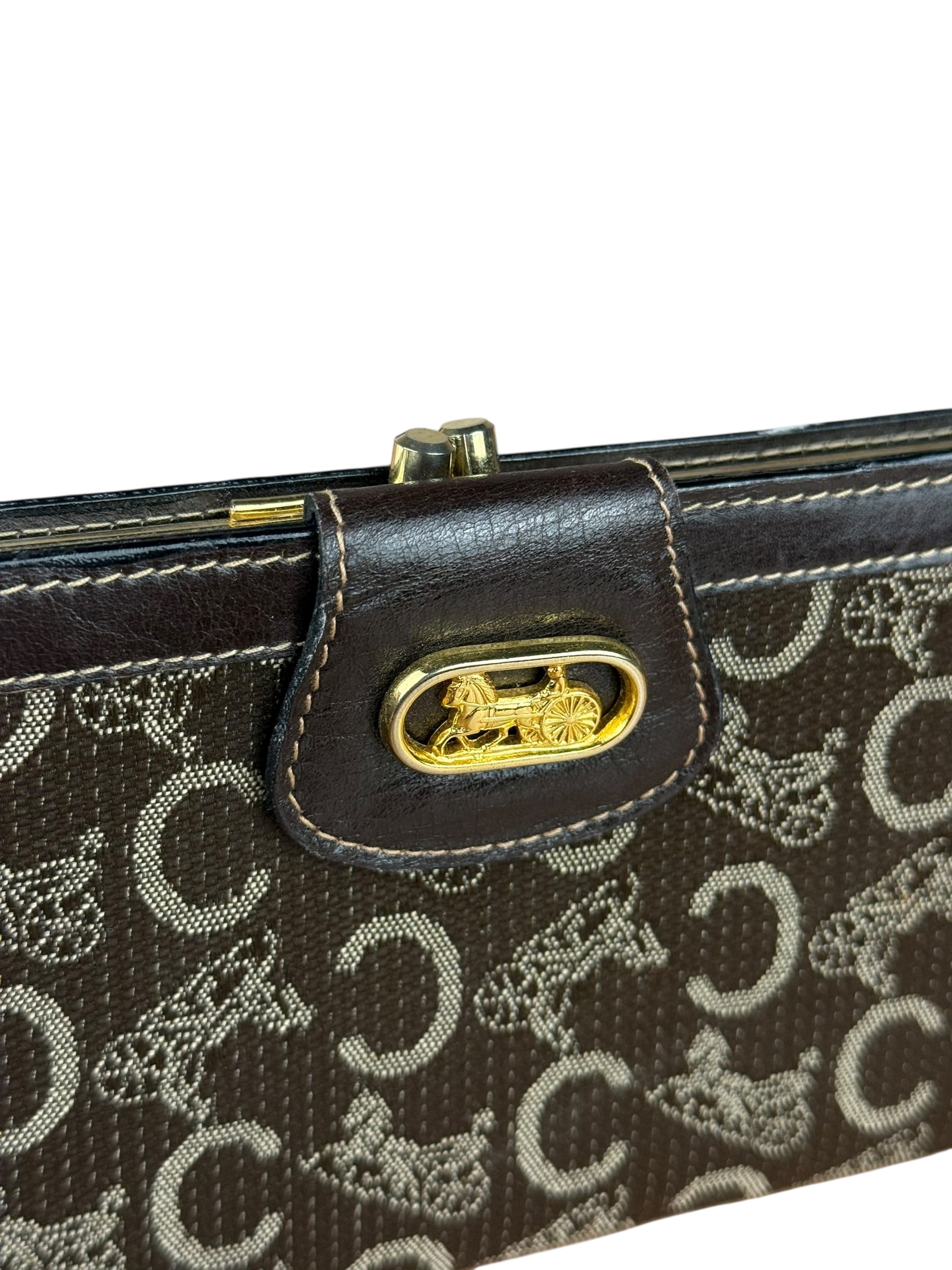 Celine Vintage Macadam Long Wallet Brown