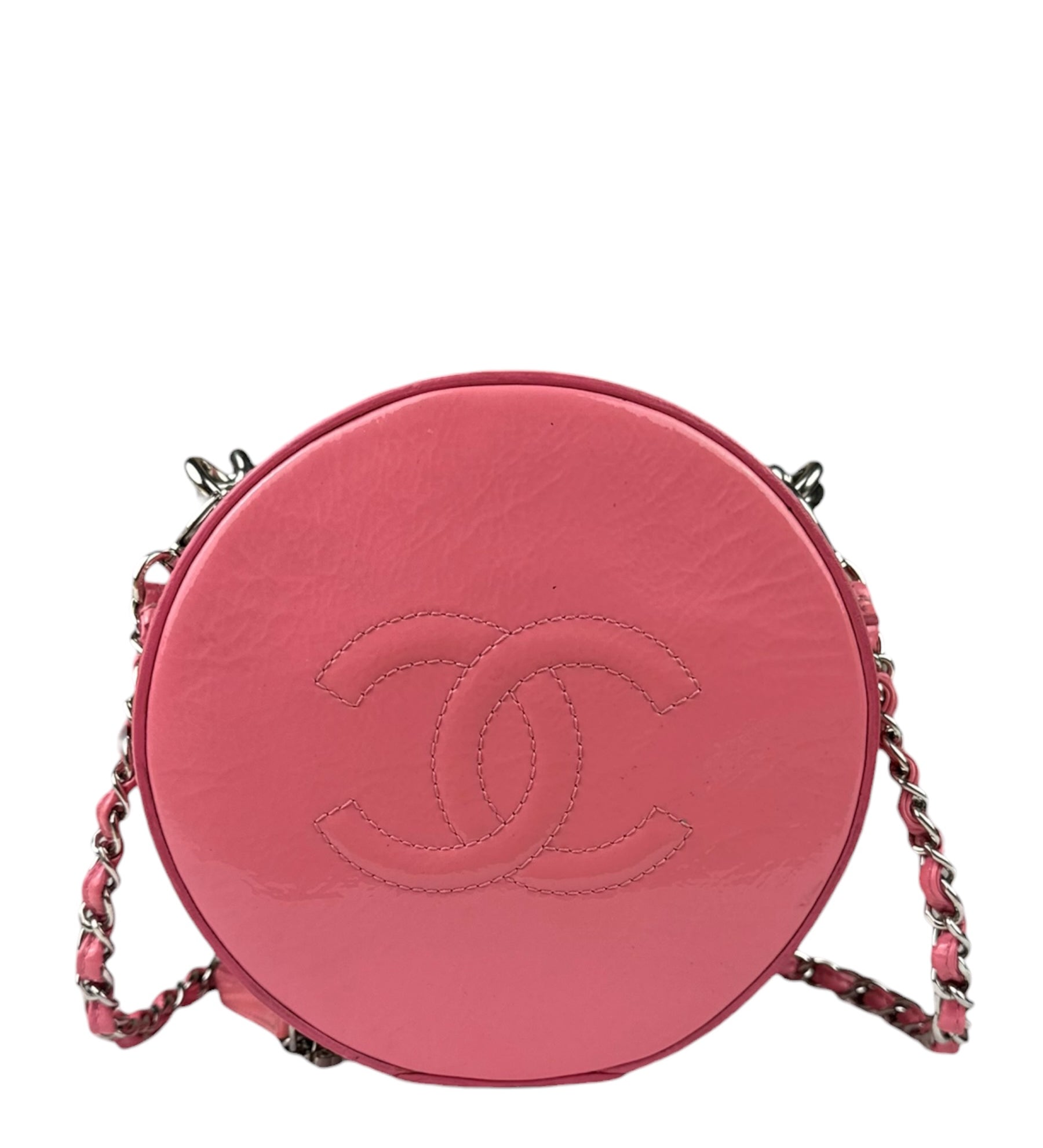 Chanel Pink Patent Leather Round as Earth Two-Way Bag 2018