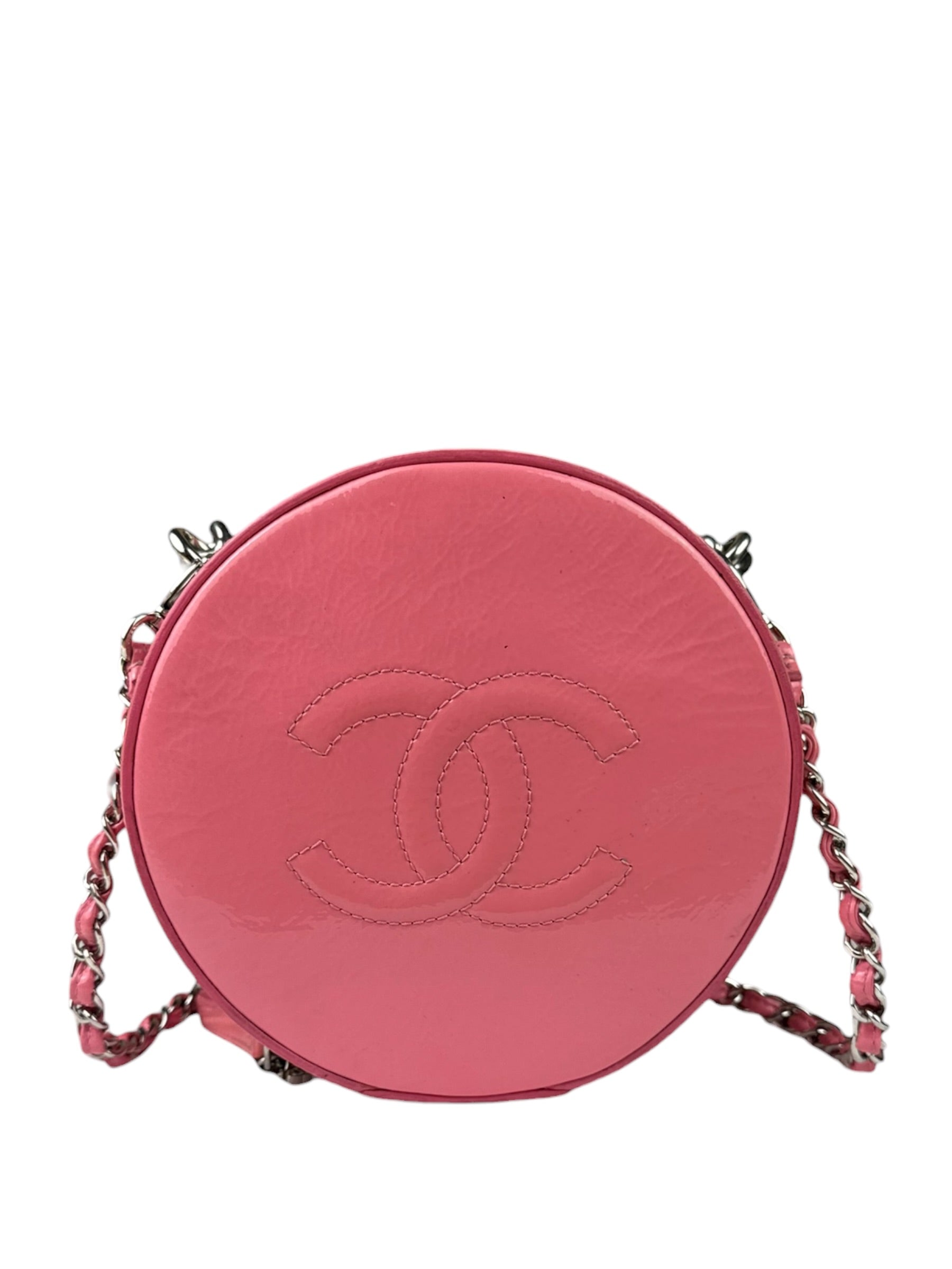 Chanel Pink Patent Leather Round as Earth Two-Way Bag 2018