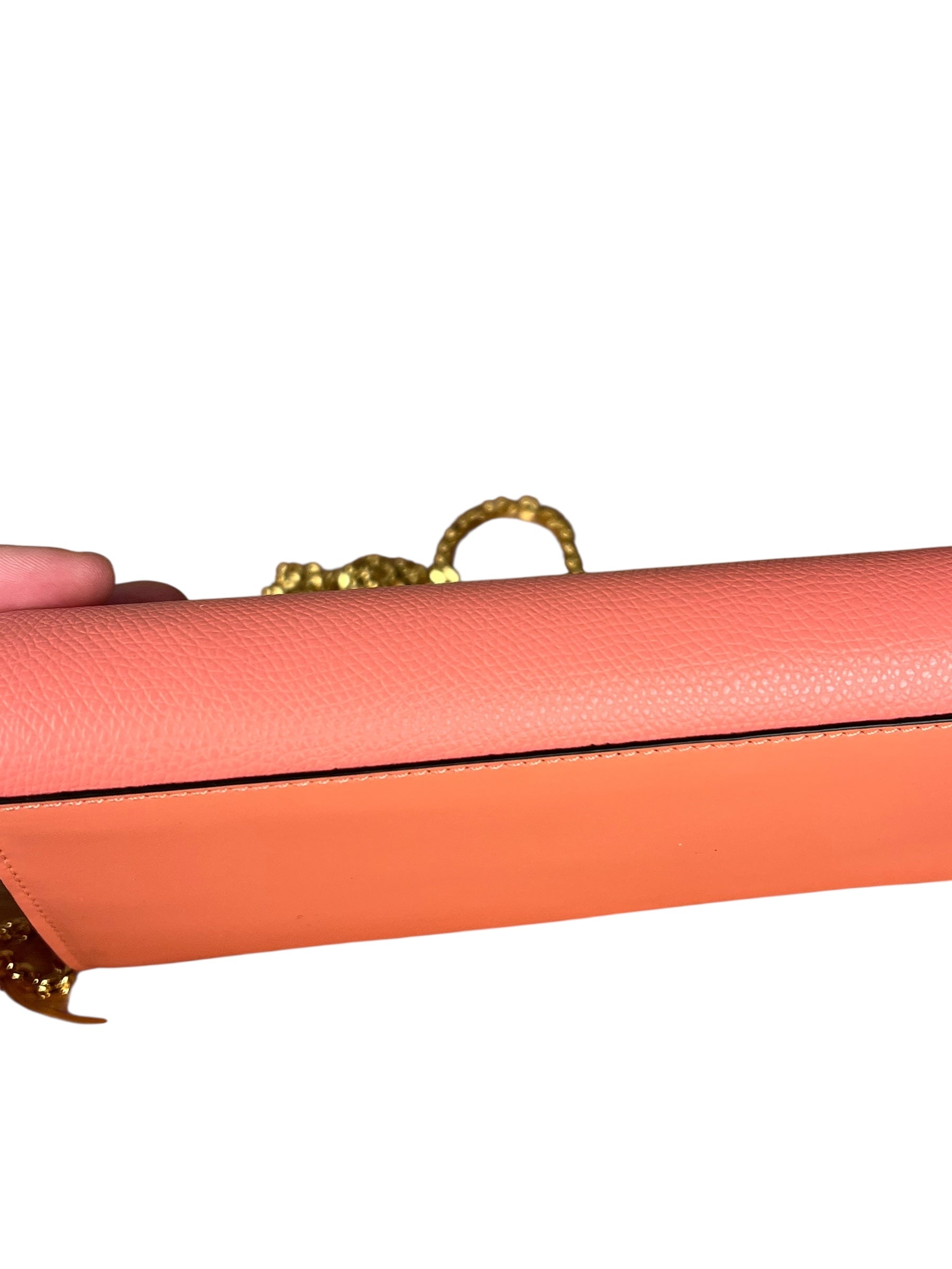 Fendi FF Diamonds Continental Peach Wallet on Chain