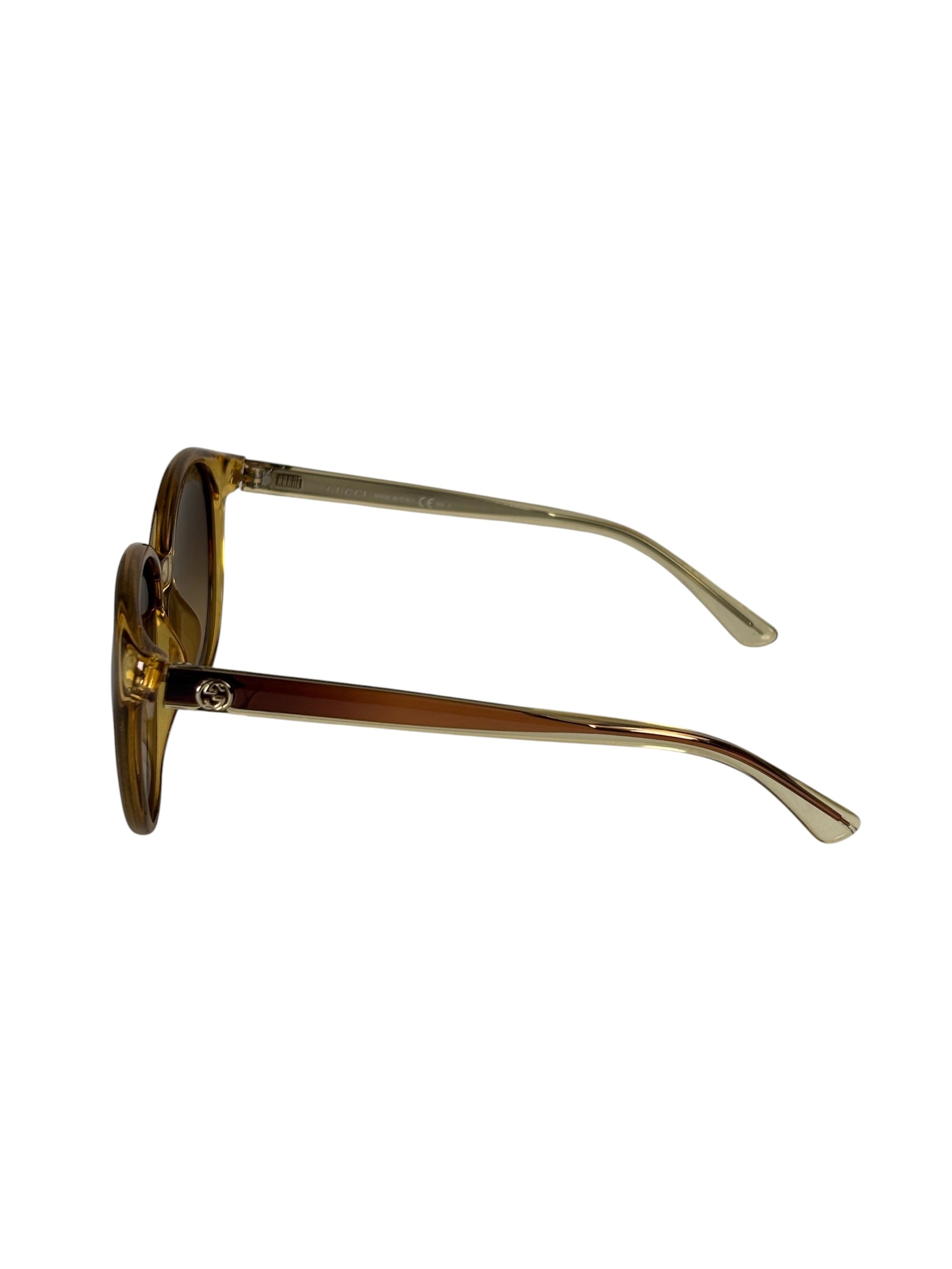 Gucci Brown Translucent GG3697/S Round-To-Oval Sunglasses