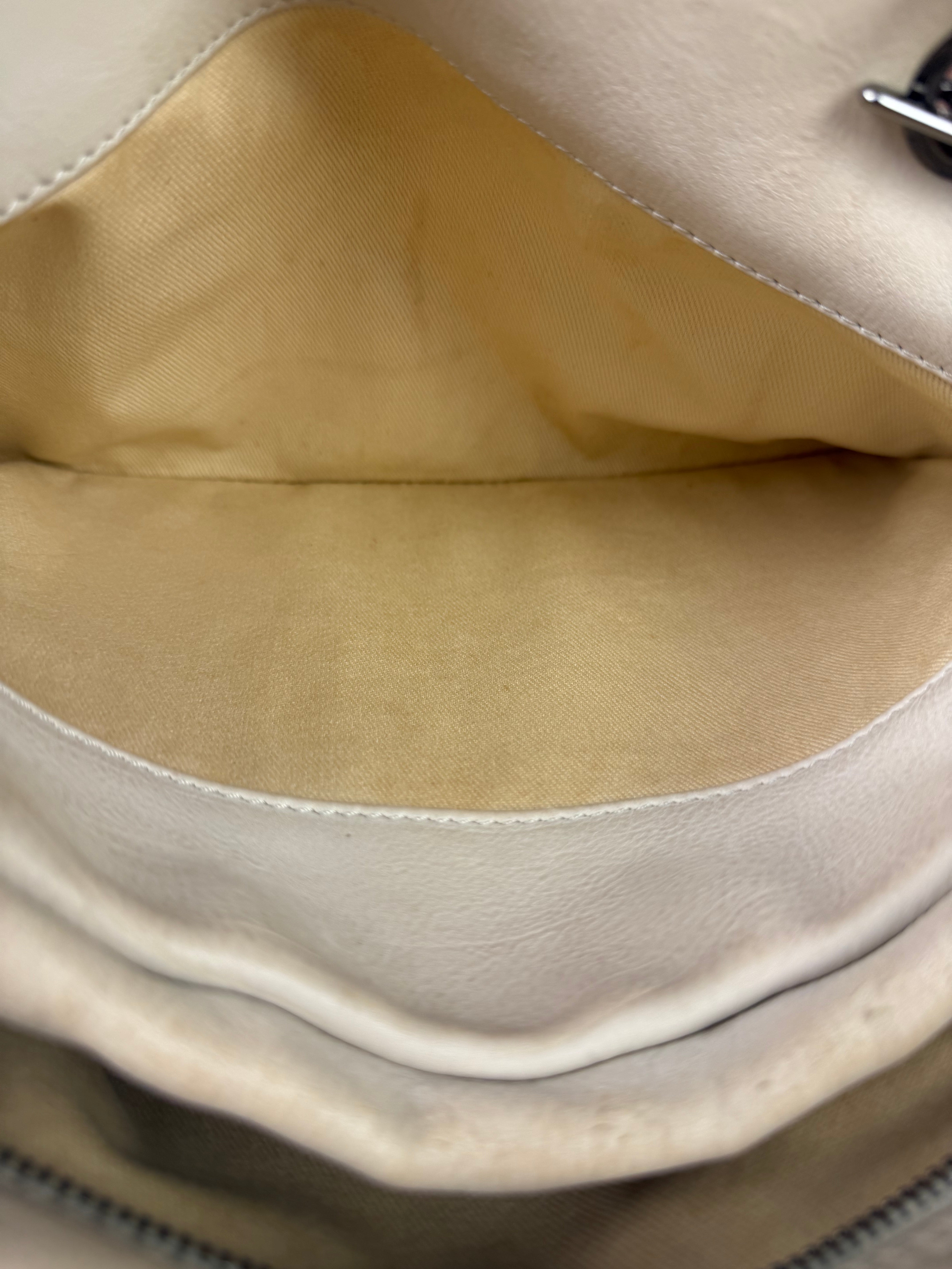 Chanel Cream Chevron Leather Outdoor Ligne Shoulder Bags  2005