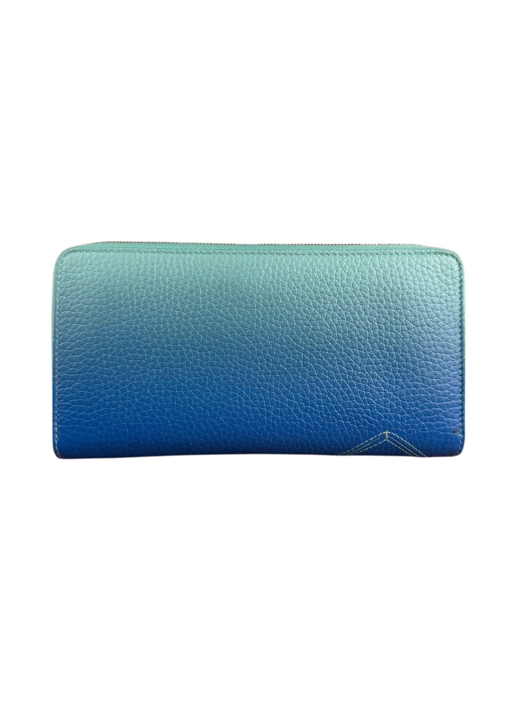 Tiffany & Co Blue Gradient Leather Long Zippy Wallet