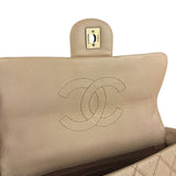 Chanel 2012 Diamond Chain Beige Single Flap
