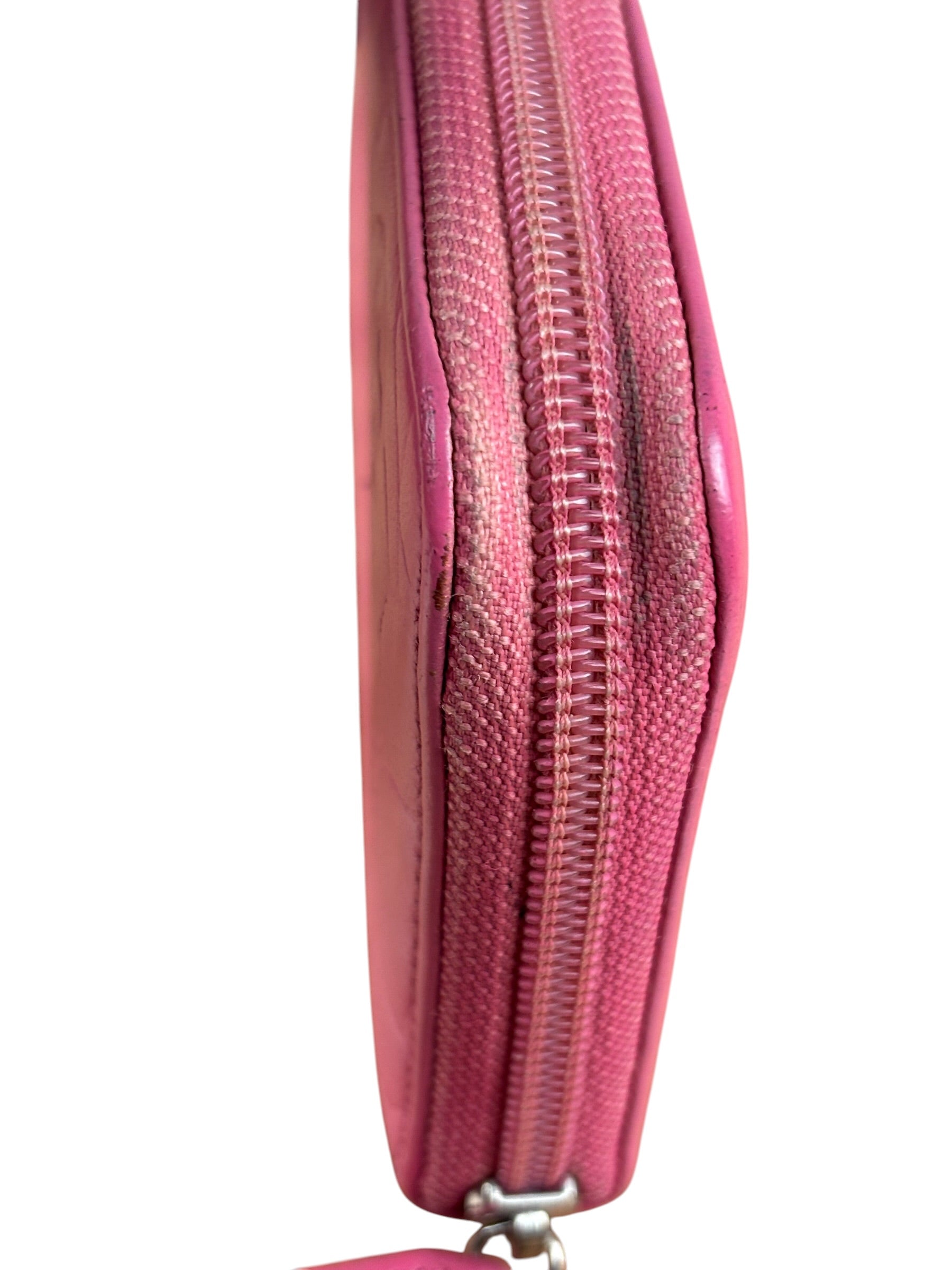 Chanel Pink Camellia Embossed Leather Zip-Around Wallet 2012