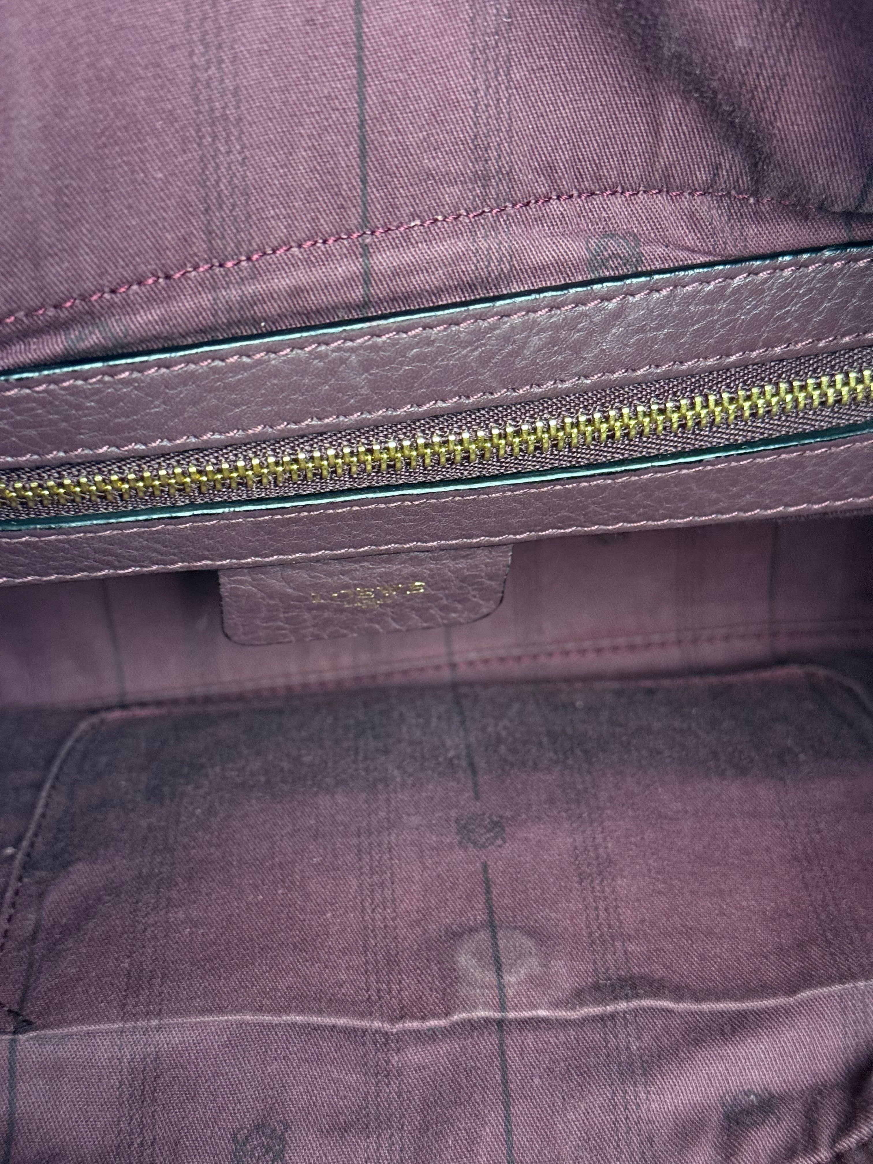 Loewe Purple Leather Ostrich Front 2Way Handbag