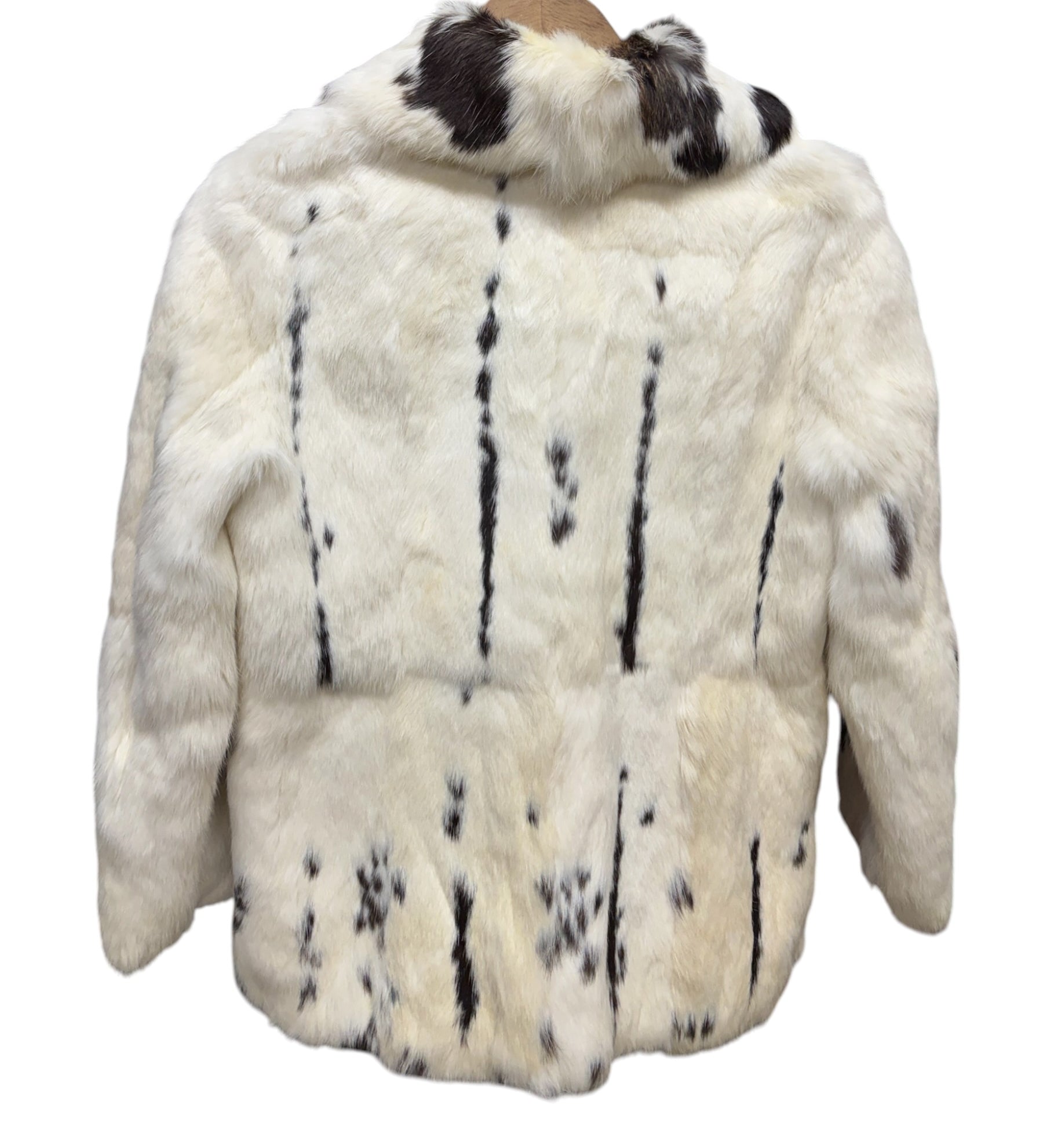 Vintage Cream/Brown Rabbit Fur Coat