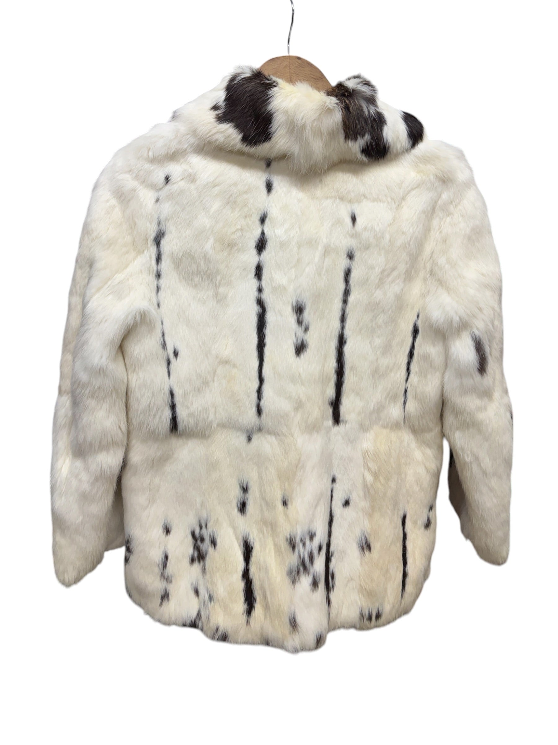 Vintage Cream/Brown Rabbit Fur Coat