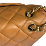 Chanel Caramel Brown Quilted Lambskin Large Shoulder Bag 2009