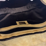 Fendi Beige Suede/Leather Trim Baguette