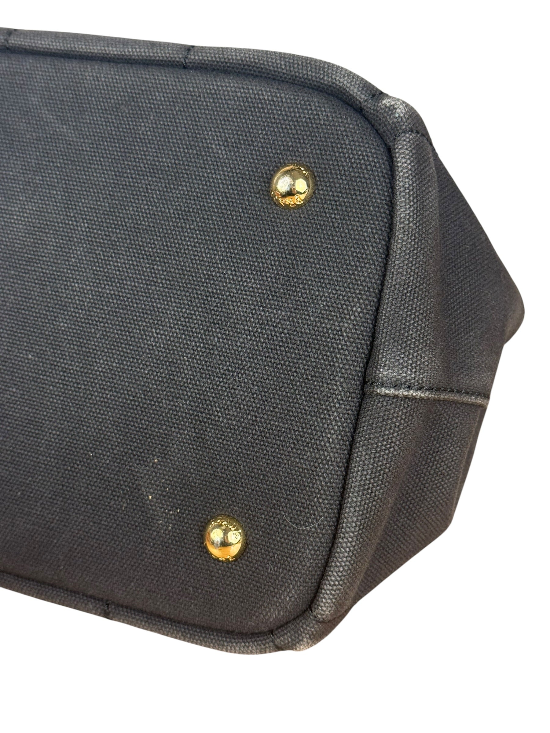 Prada Vintage Black Canvas Canapa Tote