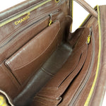 Chanel Burgundy Leather V Stitch Shoulder Bag 1990's