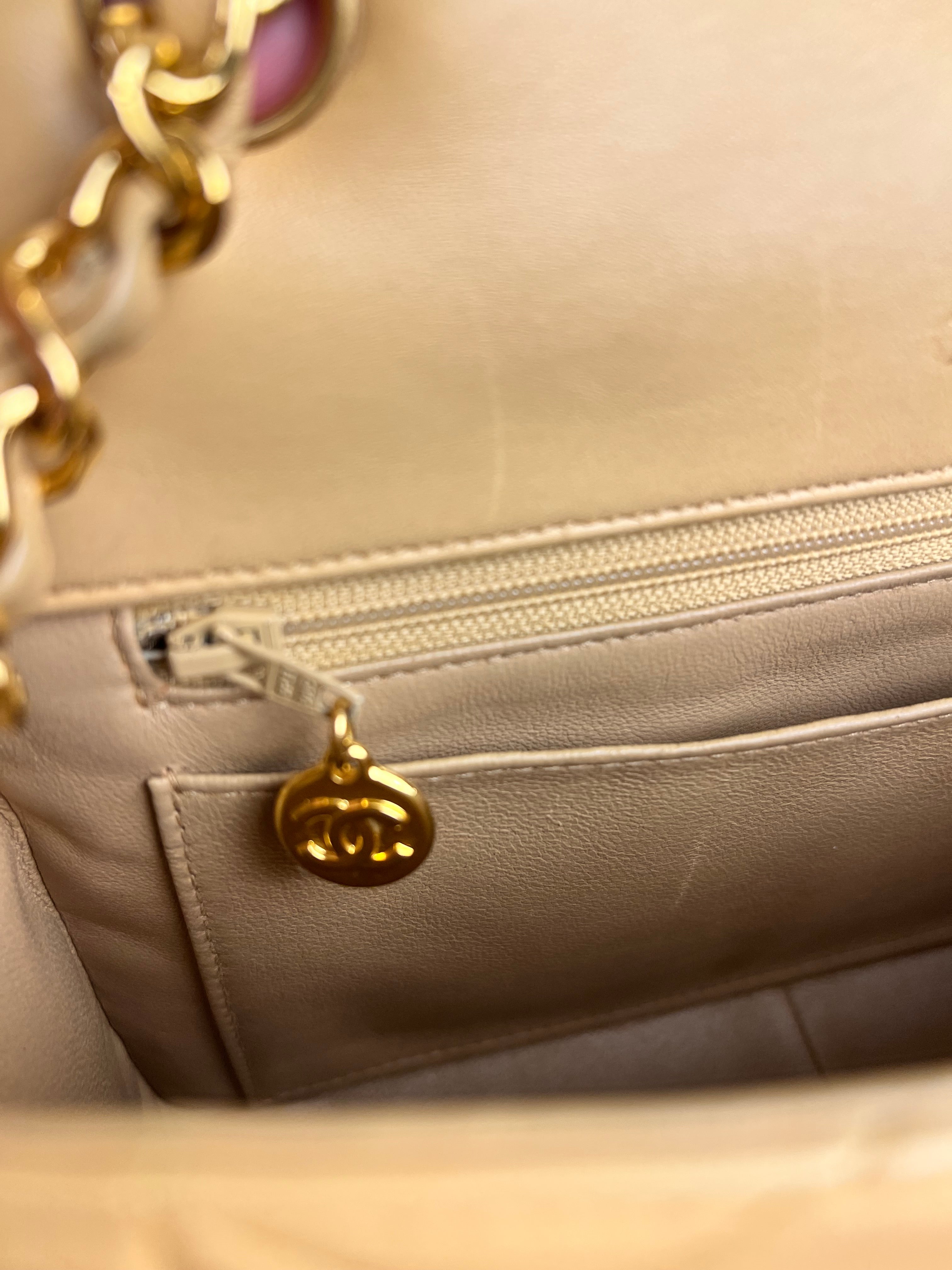 Chanel Beige CC Leather Diana Flap Bag '92