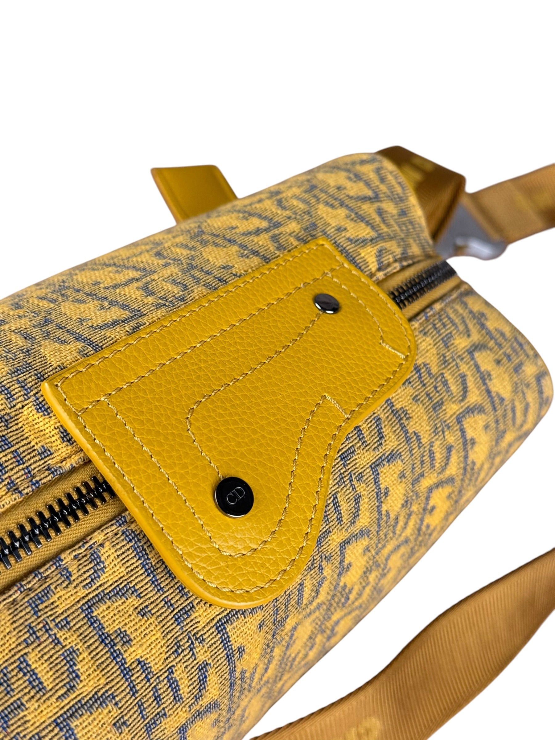 Christian Dior Yellow Oblique Canvas Lingot 22 Shoulder Bag