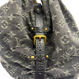 Louis Vuitton Black Denim Mahina Hobo Bag XL