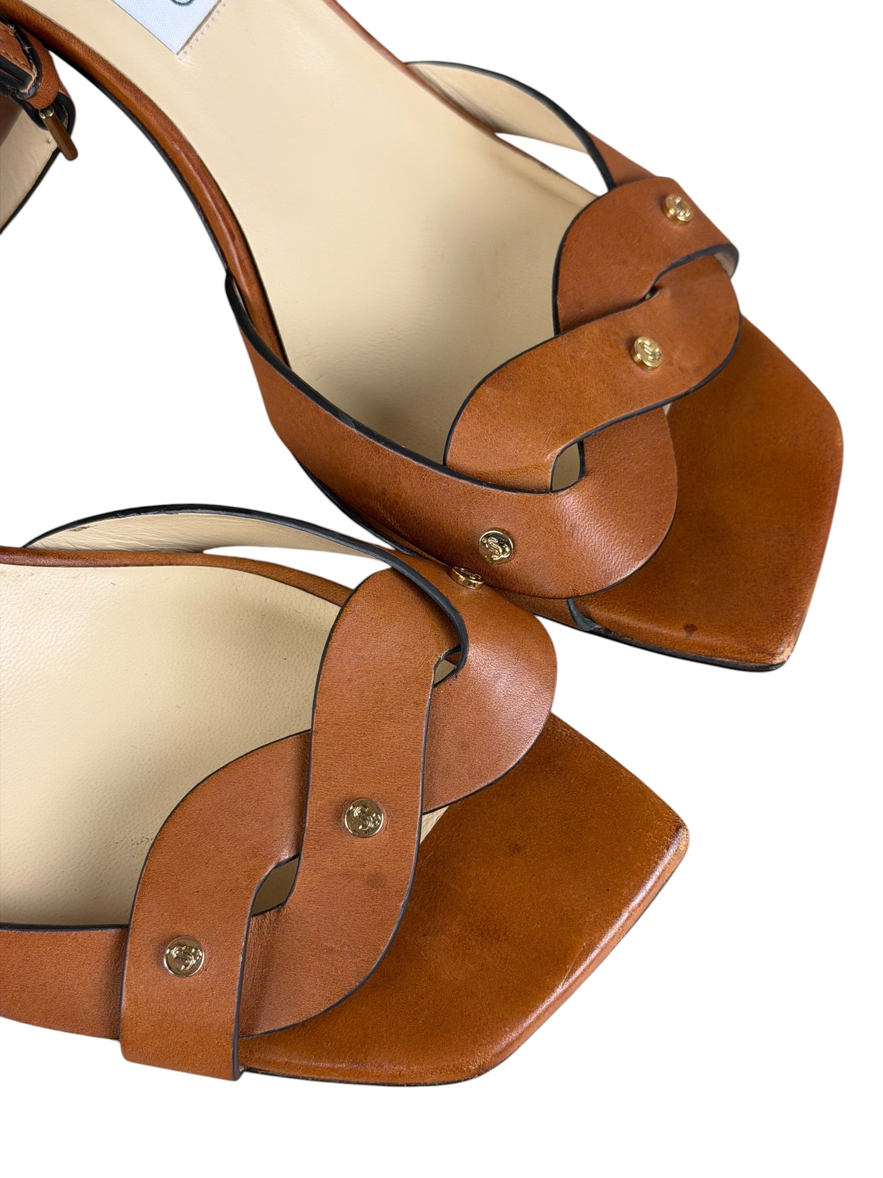 Jimmy Choo Brown Vachetta Leather Sandals