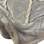 Chanel Grey Leather Ultra Stitch Classic Flap Shoulder Bag 1990