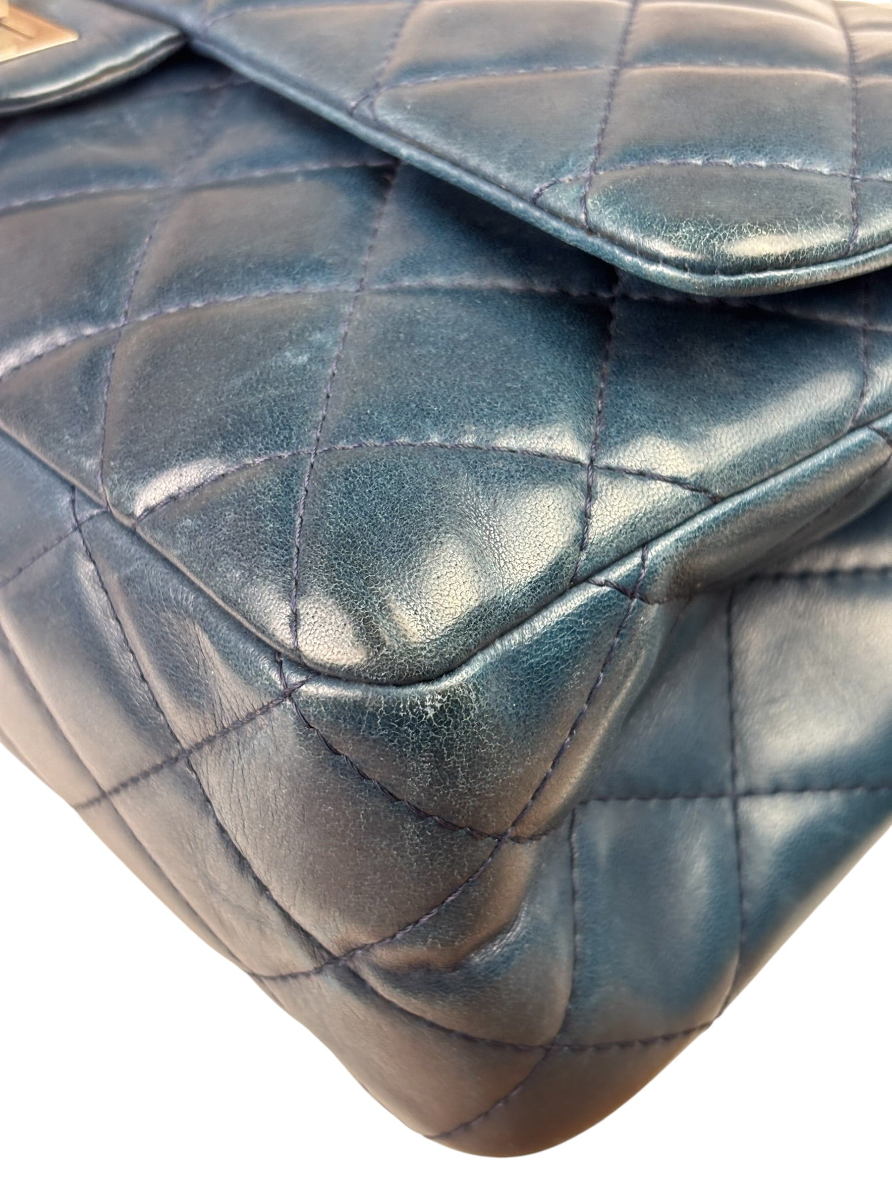 Chanel Blue Reissue 225 Double Flap Bag 1991