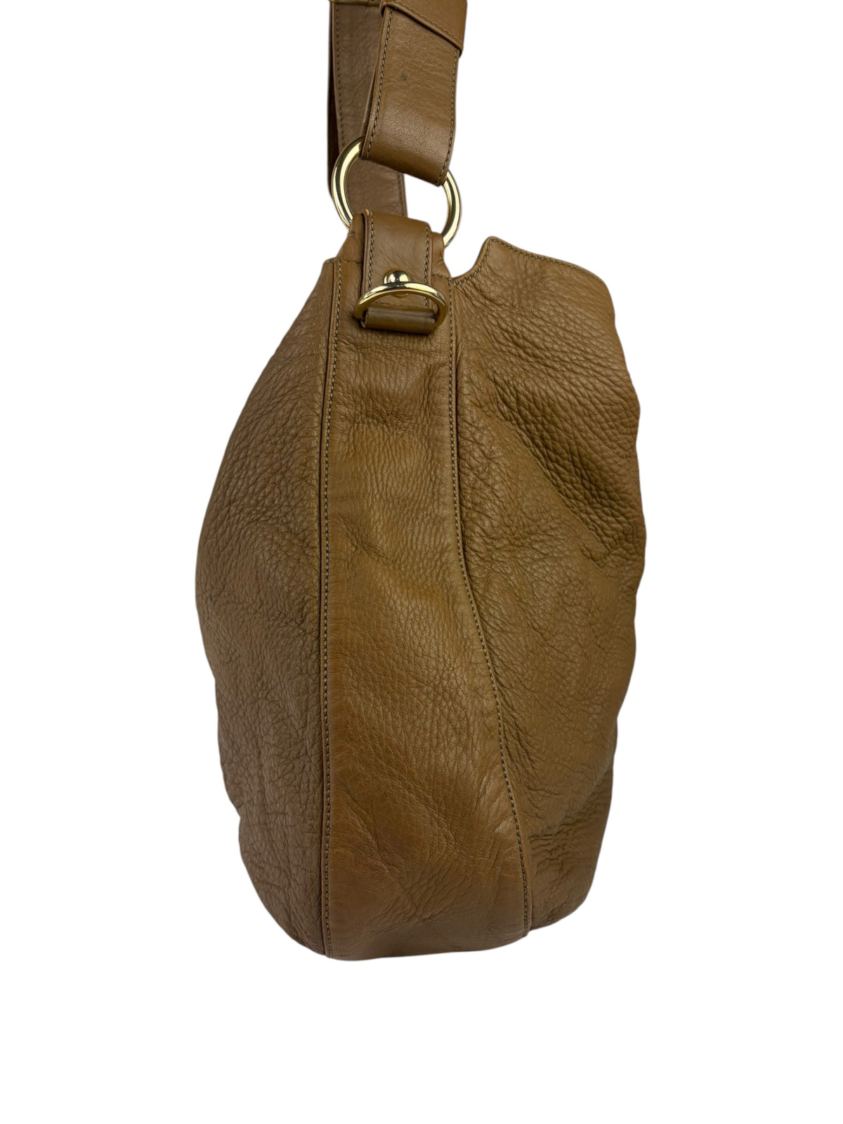 Gucci Tan Brown Leather Wave Hobo Bag