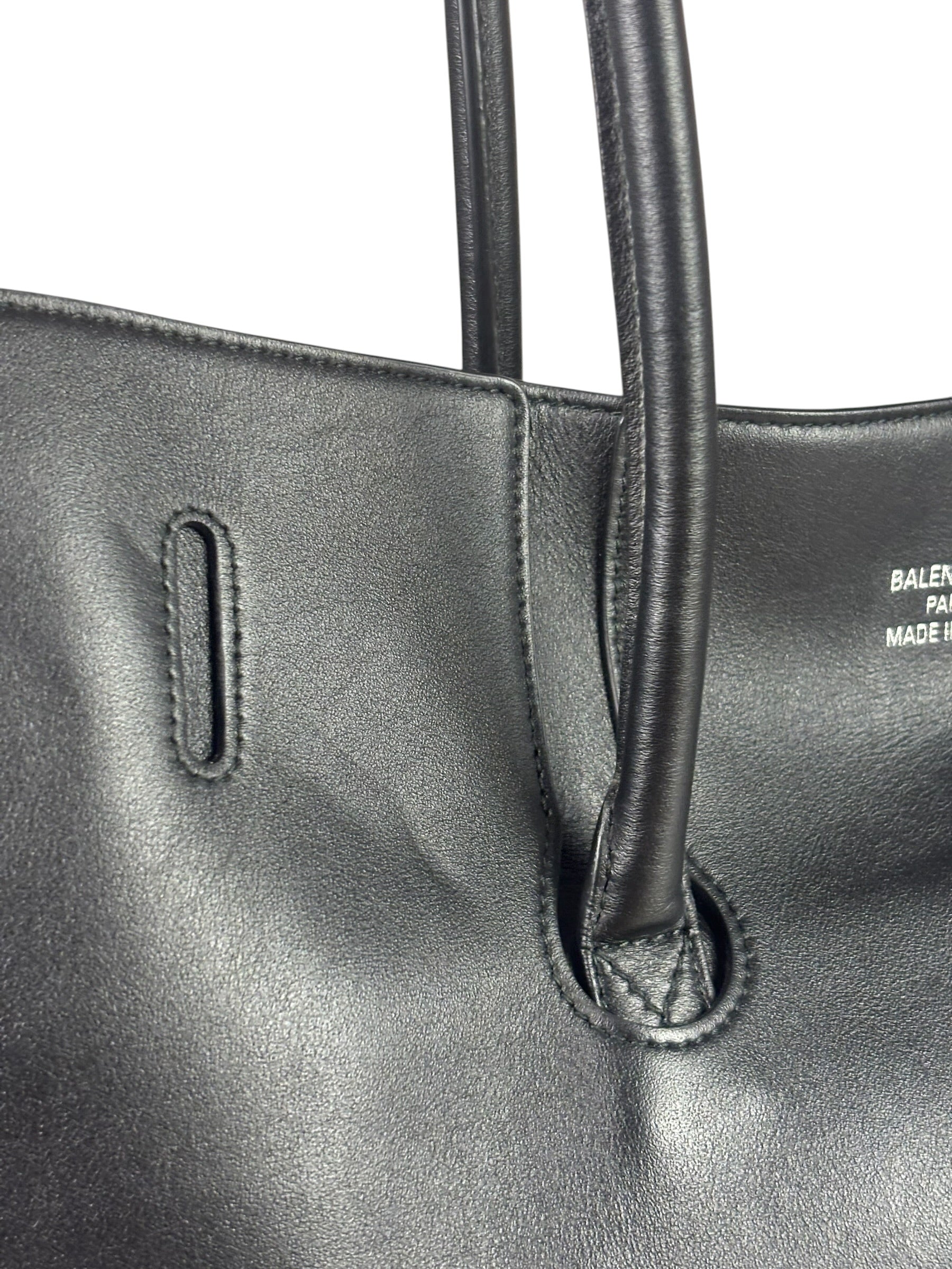 Balenciaga Black Leather Bel Air Carry Carry All Large Tote