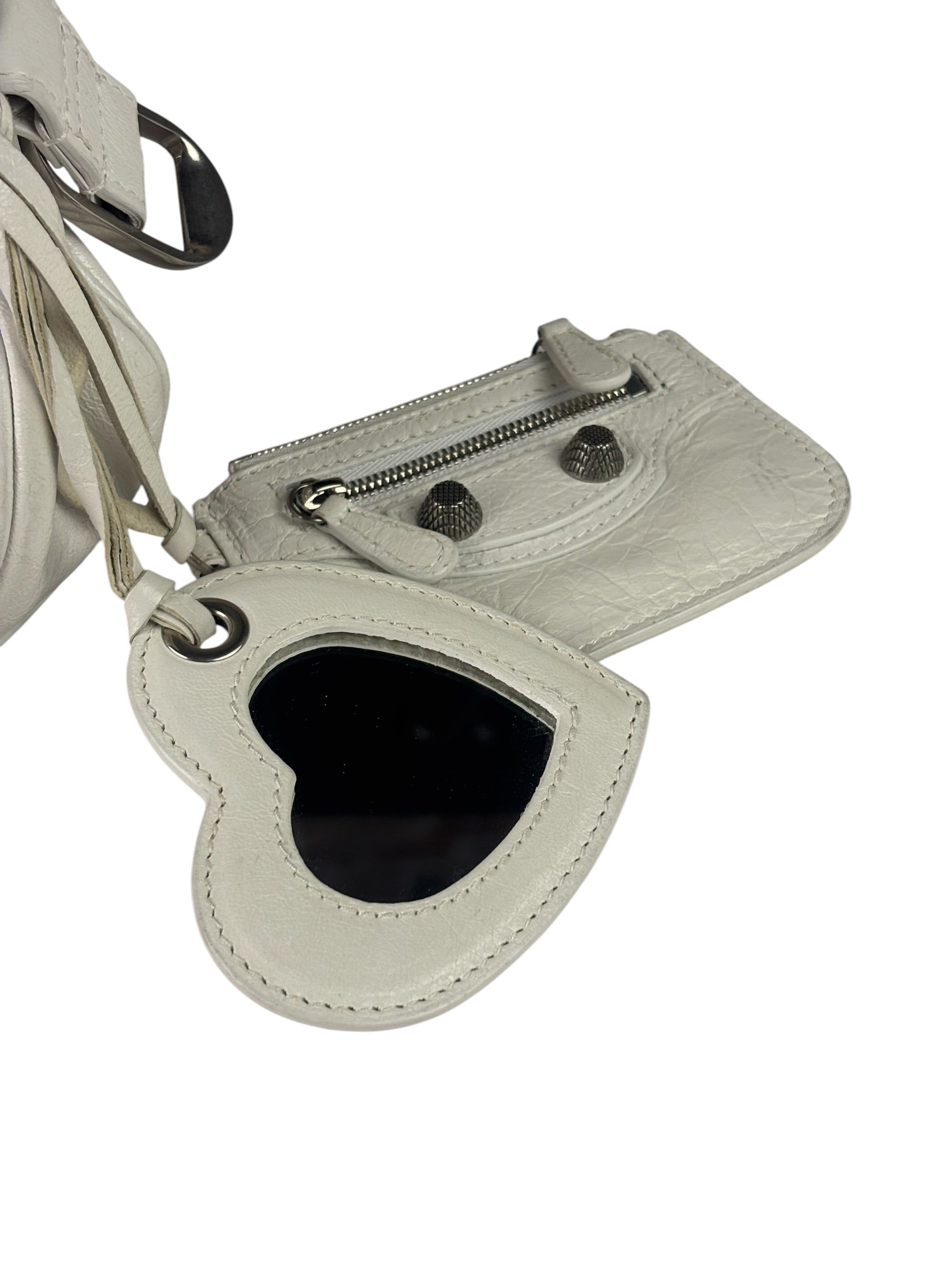 Balenciaga White Lambskin Le Cagole Shoulder Bag