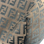 Fendi FF Vintage Brown Zucca Print Zip Shoulder Tote
