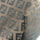 Fendi FF Vintage Brown Zucca Print Zip Shoulder Tote