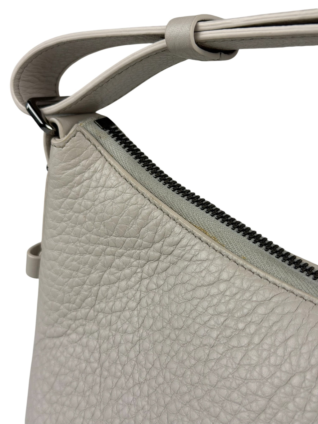 Brunello Cucinelli Ivory Grained Leather Shoulder Bag