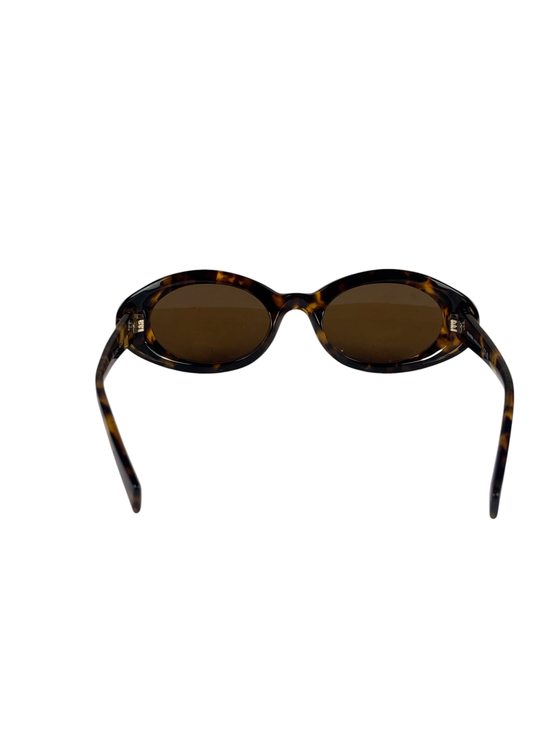 Miu Miu Tortoiseshell Oval Sunglasses SMU B09