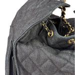 Chanel Navy Quilted Denim/Leather Trim 25 Hobo Bag 2021