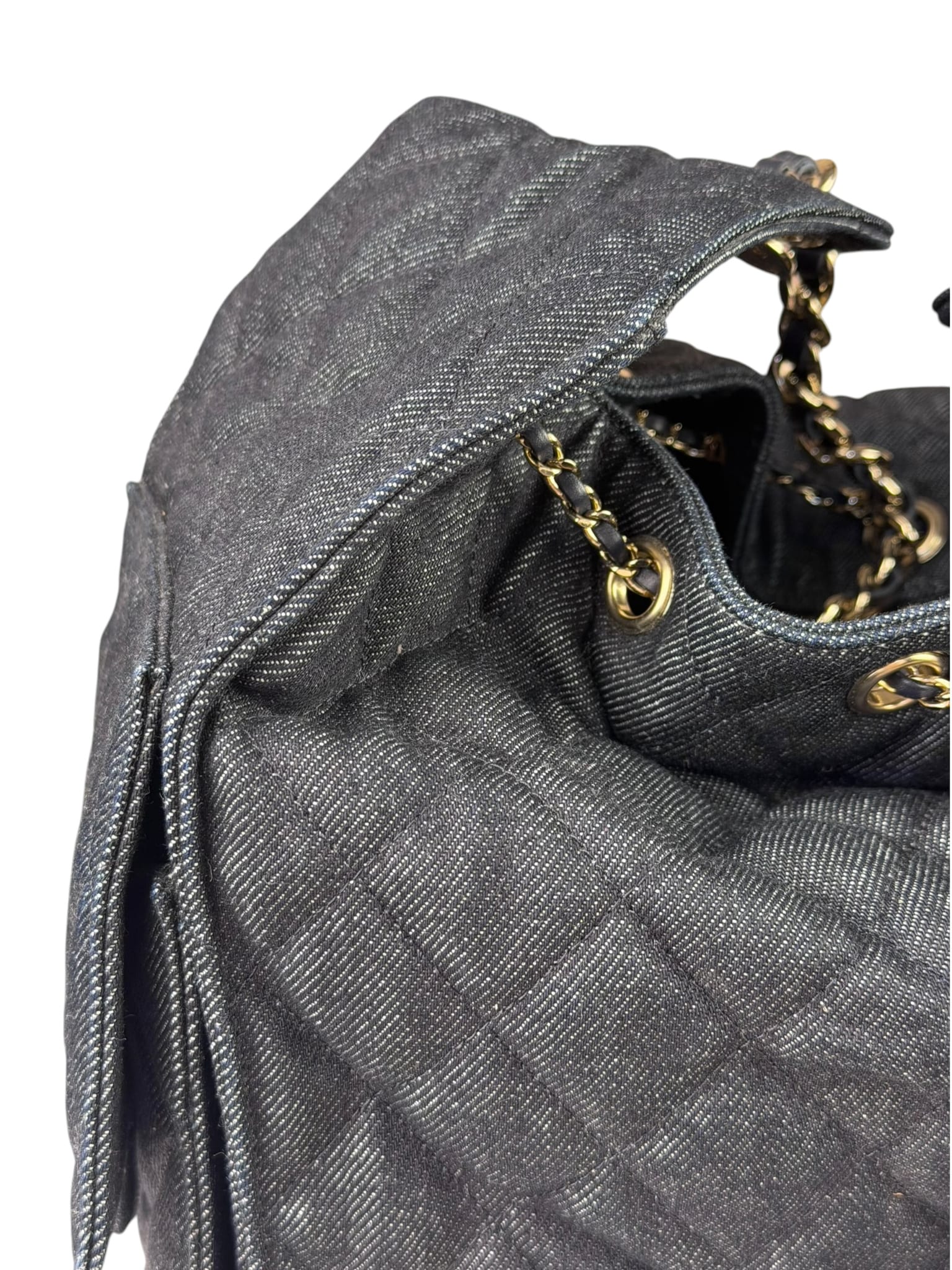 Chanel Navy Quilted Denim/Leather Trim 25 Hobo Bag 2021