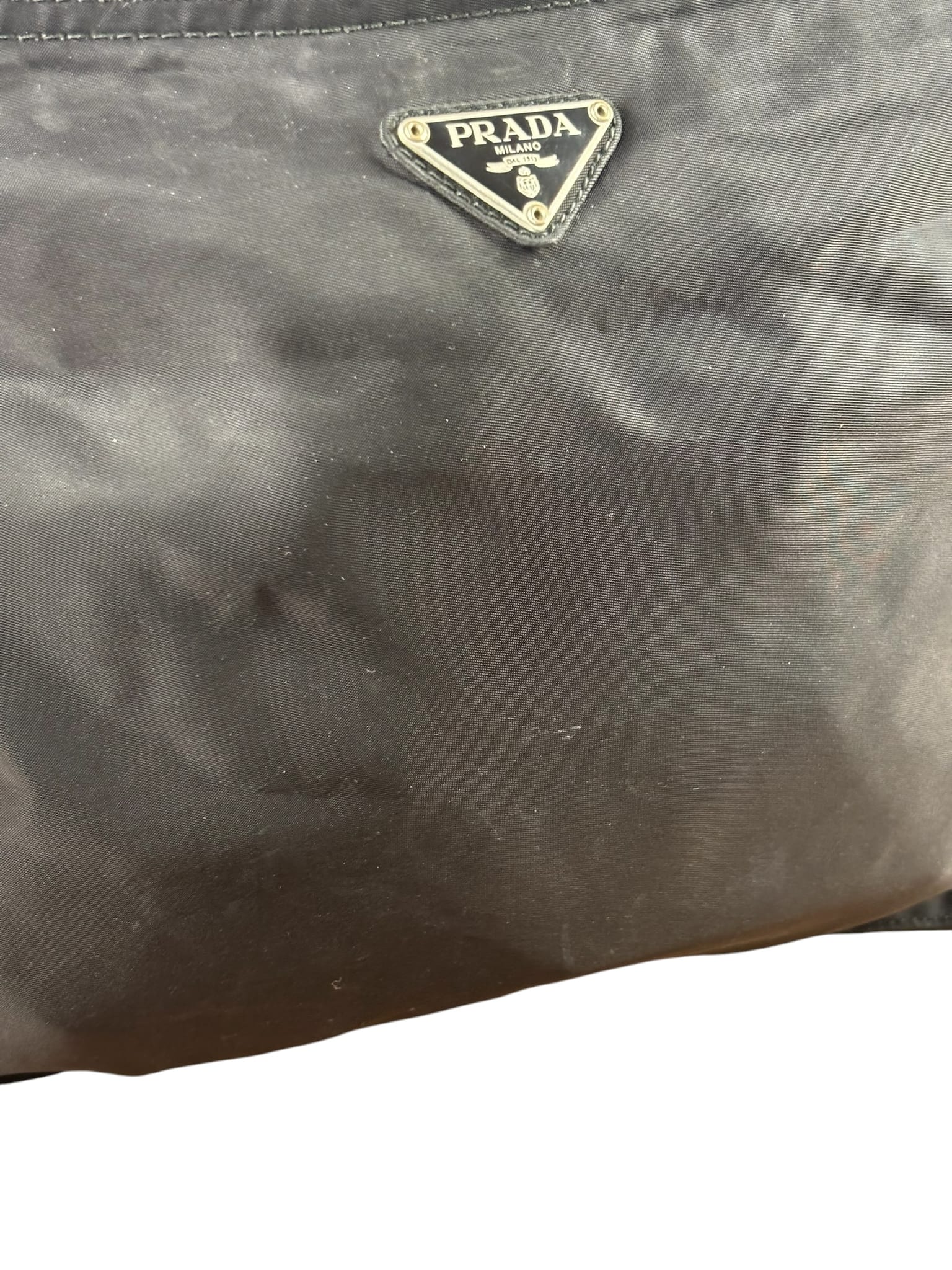 Prada Black Vela Nylon Flat Crossbody Bag
