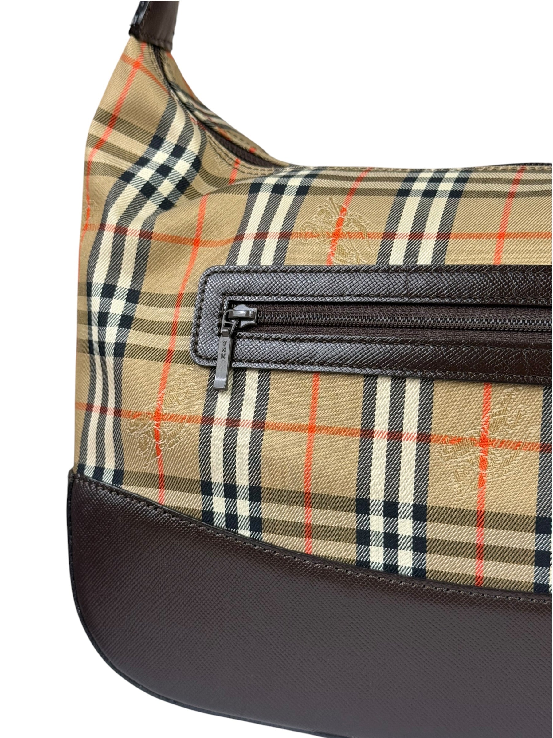 Burberry Vintage House Check Canvas/Leather Shoulder Bag
