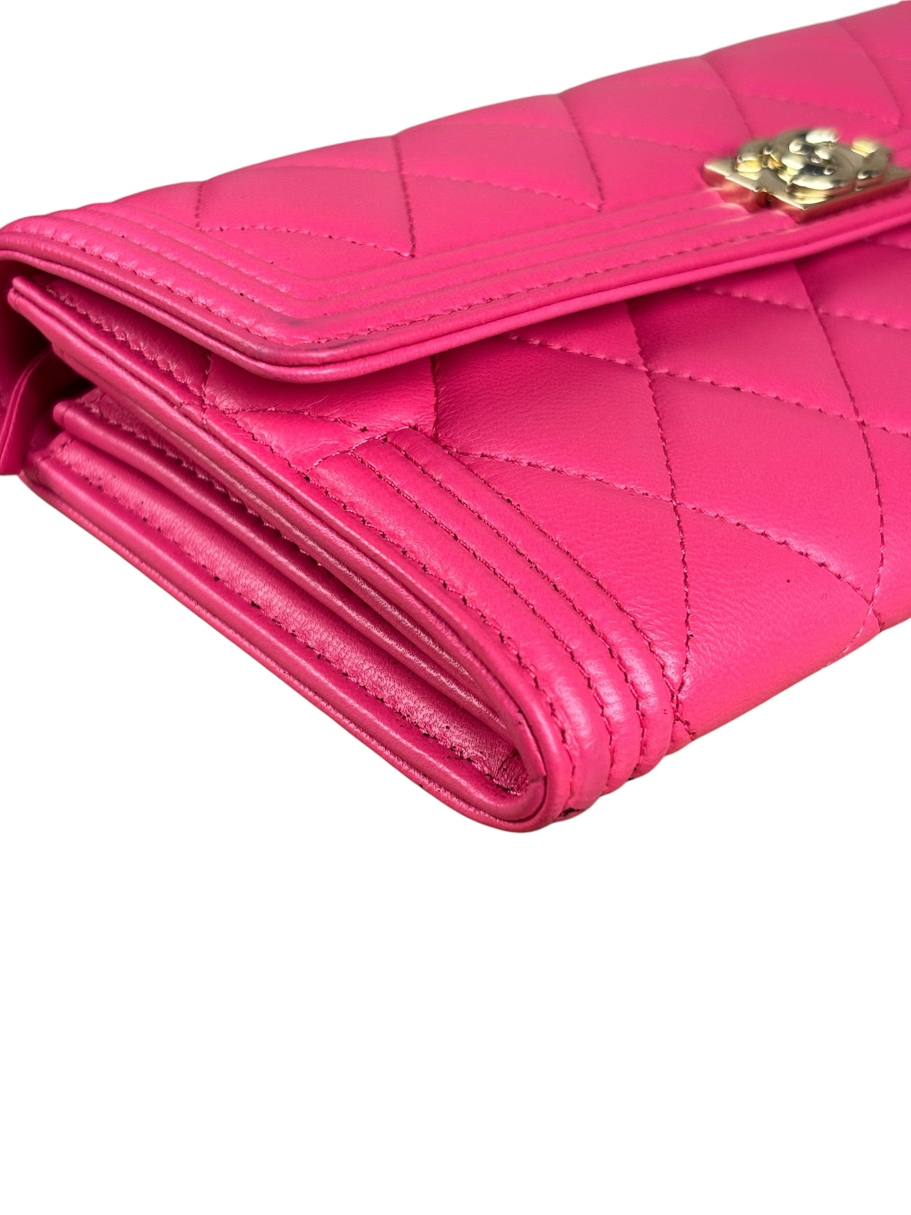 Chanel Pink Quilted Boy Wallet