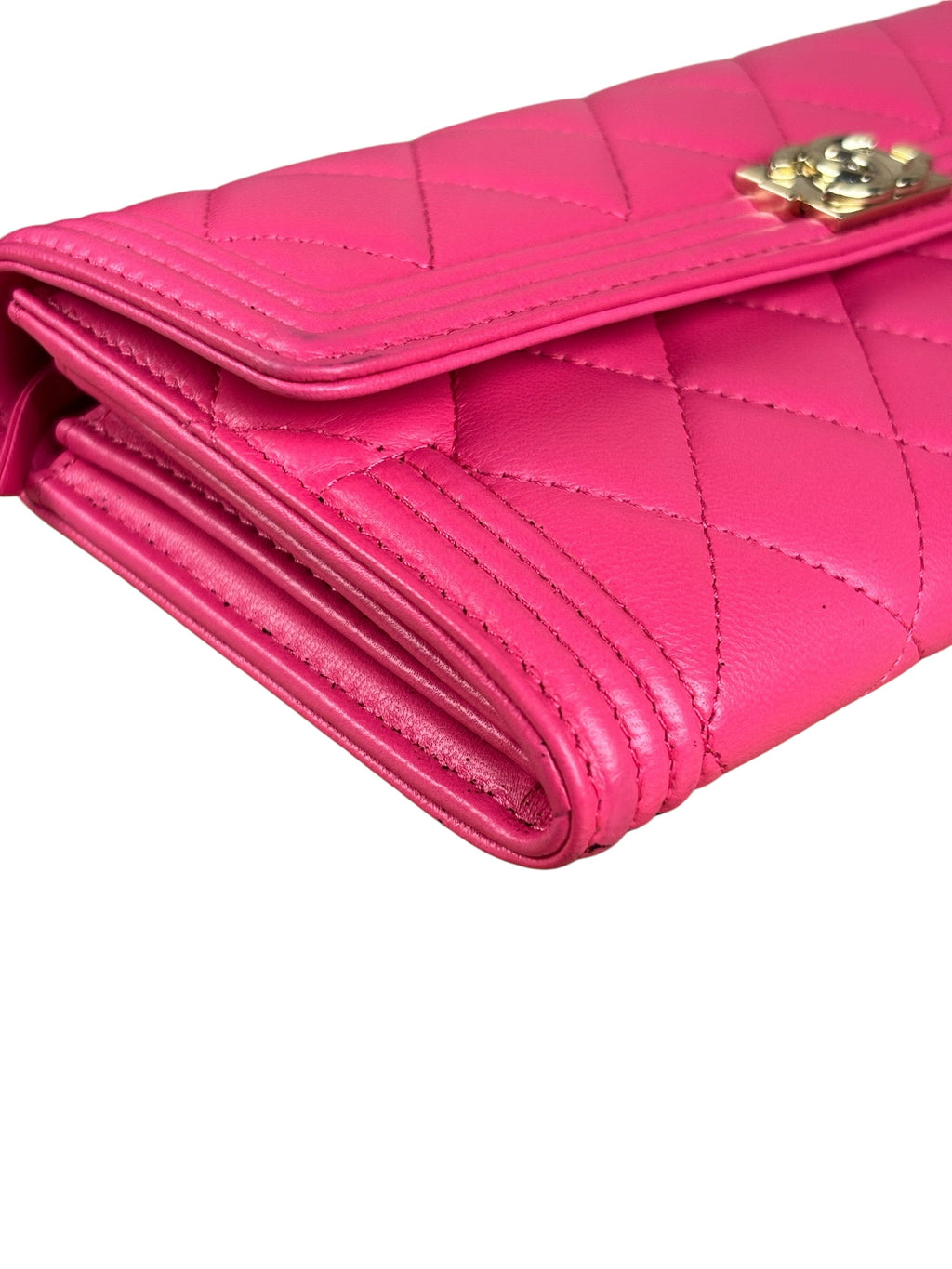 Chanel Pink Quilted Boy Wallet