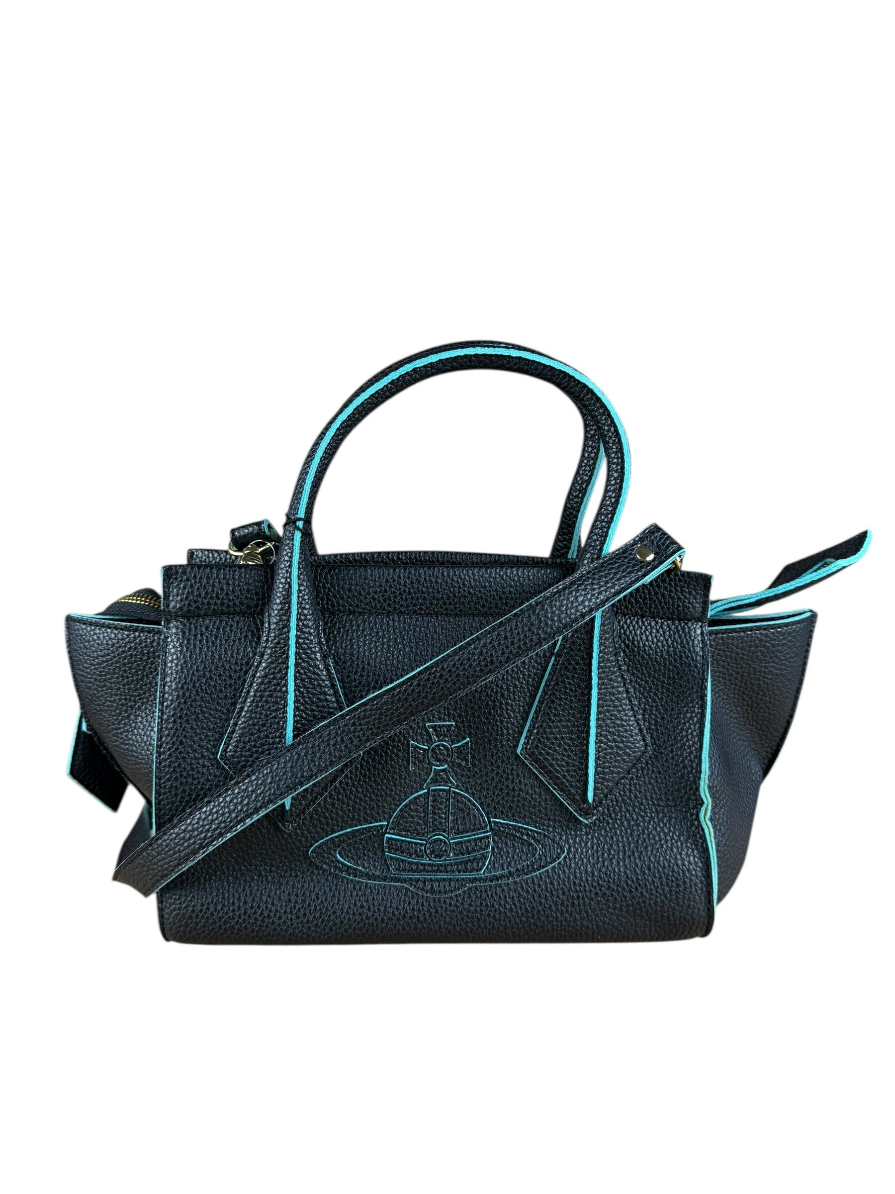 Vivienne Westwood Navy Leather Two Way Bag