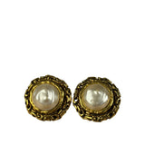 Chanel Vintage Faux Pearl Clip-On Earrings