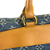 Louis Vuitton Denim Leather Trim Monogram Flat Tote Bag