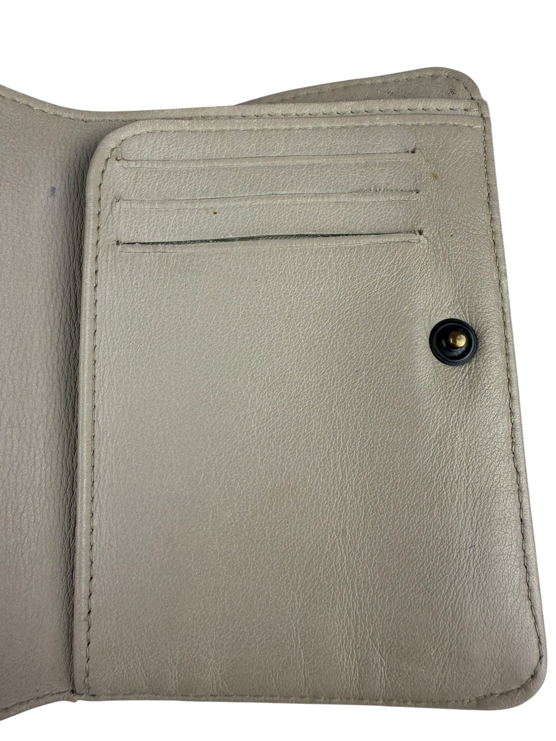 Loewe Muted Slate Blue Leather Monogram Debossed Anagram Wallet