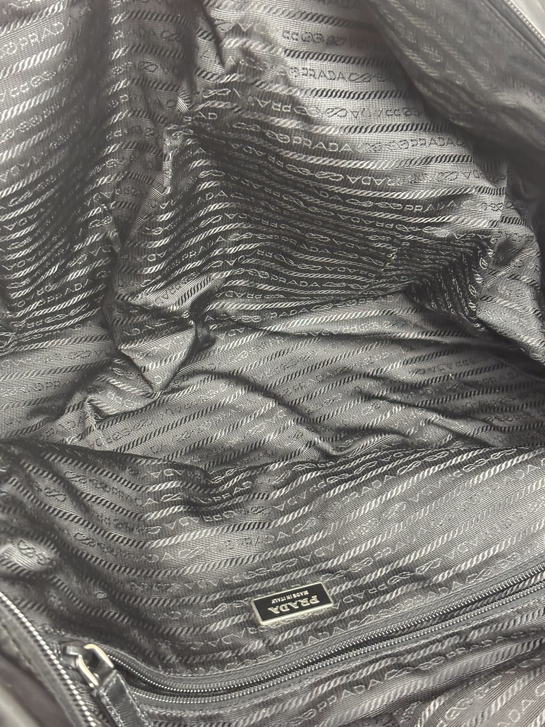Prada Black Nylon Boston Travel Bag