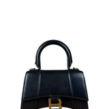 Balenciaga Black Leather Hourglass XS 2Way Handbag