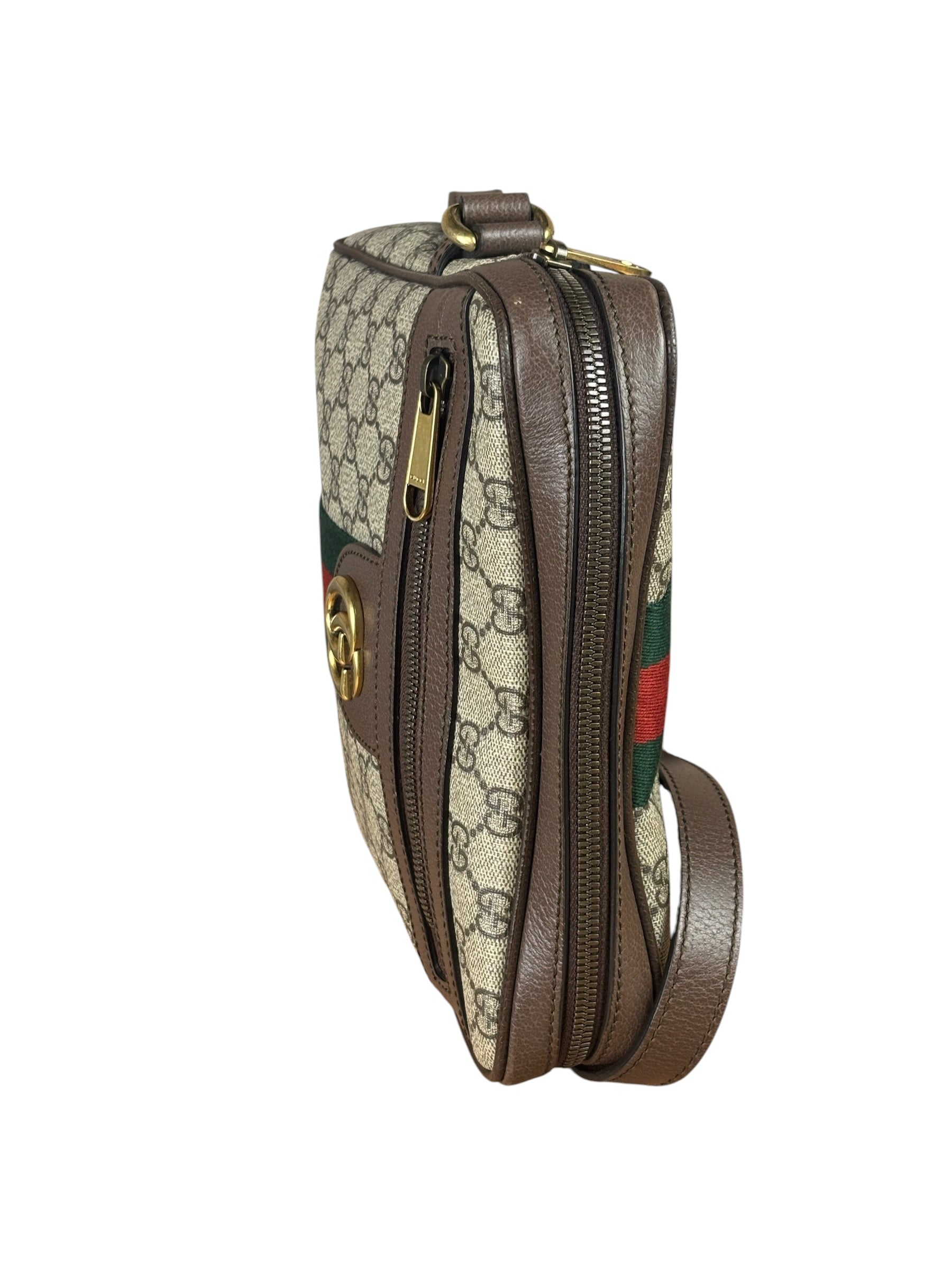 Gucci Beige/Brown GG Supreme Ophidia Messenger Bag