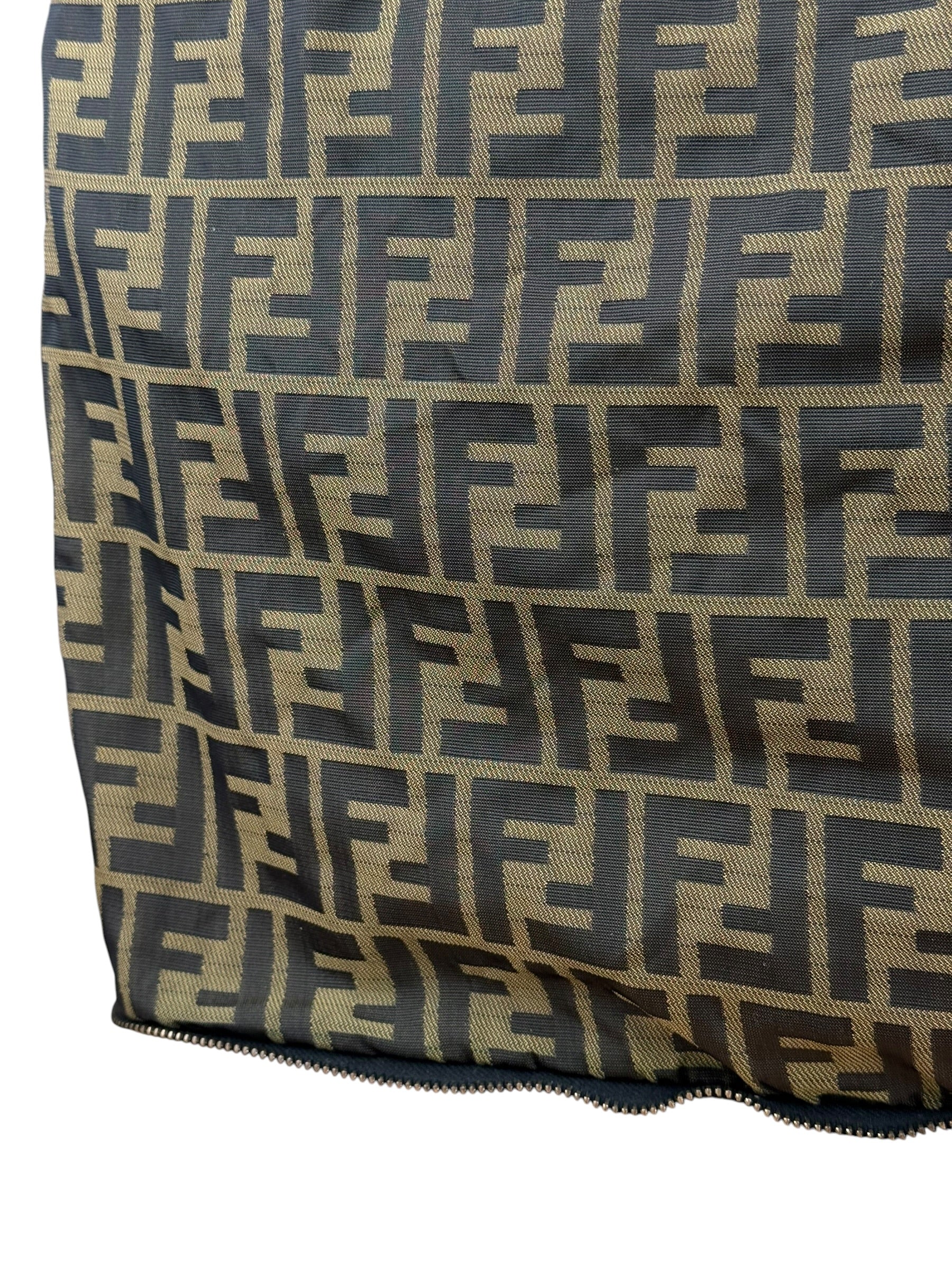 Fendi Vintage Zucca Canvas Collapsible Shoulder Bag