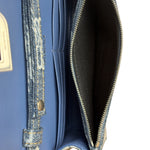 Balenciaga Blue Denim Hourglass Monogram Wallet On Chain