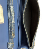 Balenciaga Blue Denim Hourglass Monogram Wallet On Chain